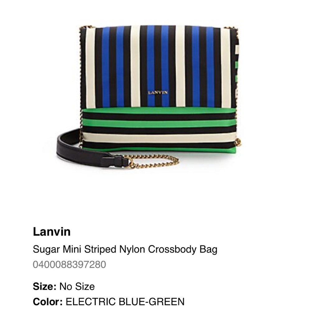 NWT Lanvin mini "Sugar" striped nylon shoulder bag - Picture 2 of 9